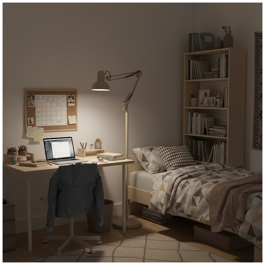 Brilagi - Candeeiro de pé flexível TASKER 1xE27/60W/230V 184 cm bege