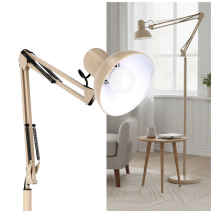 Brilagi - Candeeiro de pé flexível TASKER 1xE27/60W/230V 184 cm bege