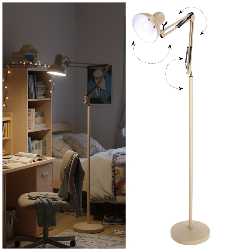 Brilagi - Candeeiro de pé flexível TASKER 1xE27/60W/230V 184 cm bege