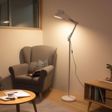 Brilagi - Candeeiro de pé flexível TASKER 1xE27/60W/230V 184 cm branco