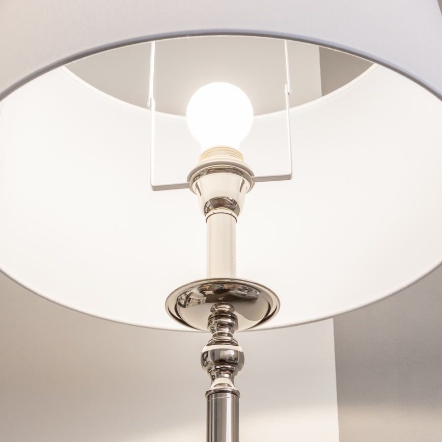 Brilagi - Candeeiro de pé LED CERIA 1x E27, 60 W, 230 V, Ø 45 cm, cromado brilhante/branco