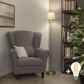 Brilagi - Candeeiro de pé LED CERIA 1xE27/20W/230V diâmetro 20,5 cm branco/dourado