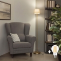 Brilagi - Candeeiro de pé LED CERIA 1xE27/20W/230V diâmetro 20,5 cm cinzento/dourado