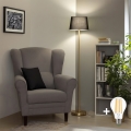 Brilagi - Candeeiro de pé LED CERIA 1xE27/20W/230V diâmetro 30 cm preto/dourado