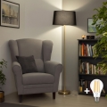 Brilagi - Candeeiro de pé LED CERIA 1xE27/20W/230V, diâmetro 45 cm, preto/dourado