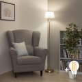 Brilagi - Candeeiro de pé LED CERIA 1xE27/20W/230V Ø 25 cm branco/dourado