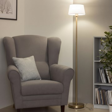 Brilagi - Candeeiro de pé LED CERIA 1xE27/20W/230V Ø 25 cm branco/dourado