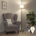 Brilagi - Candeeiro de pé LED CERIA 1xE27/20W/230V Ø 25 cm cinzento/dourado