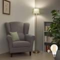 Brilagi - Candeeiro de pé LED CERIA 1xE27/20W/230V Ø 25 cm verde/dourado