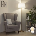 Brilagi - Candeeiro de Pé LED CERIA 1xE27/20W/230V Ø 45 cm branco/dourado