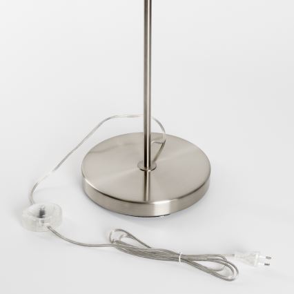 Brilagi - Candeeiro de pé LED CERIA 1xE27/40W/230V, diâmetro 25 cm, bambu/cromo mate