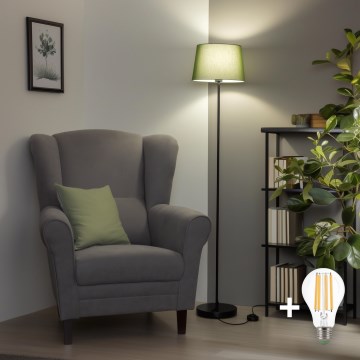 Brilagi - Candeeiro de pé LED CERIA 1xE27/40W/230V diâmetro 30 cm verde/preto