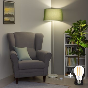 Brilagi - Candeeiro de pé LED CERIA 1xE27/40W/230V diâmetro 45 cm verde/branco