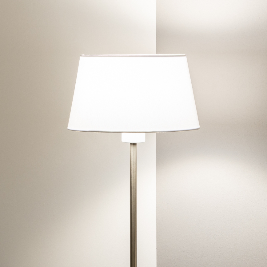 Brilagi - Candeeiro de pé LED CERIA 1xE27/40W/230V Ø 25 cm branco/cromado mate