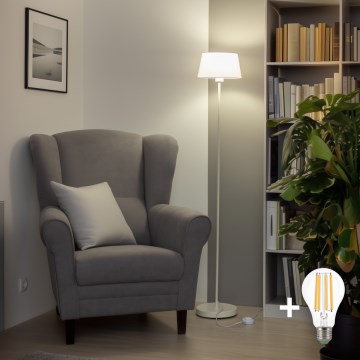 Brilagi - Candeeiro de pé LED CERIA 1xE27/40W/230V Ø 25 cm branco