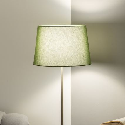 Brilagi - Candeeiro de pé LED CERIA 1xE27/40W/230V Ø 30 cm verde/cromado mate