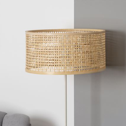 Brilagi - Candeeiro de Pé LED CERIA 1xE27/40W/230V Ø 40 cm bambu/branco