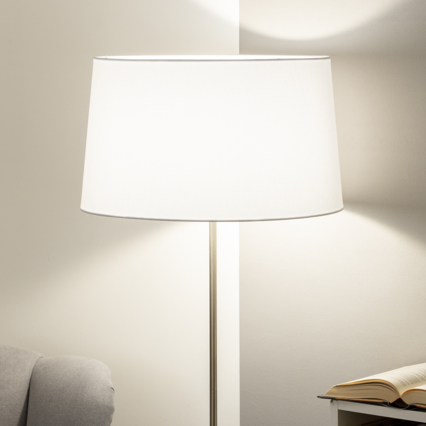 Brilagi - Candeeiro de pé LED CERIA 1xE27/40W/230V Ø 45 cm branco/cromo mate