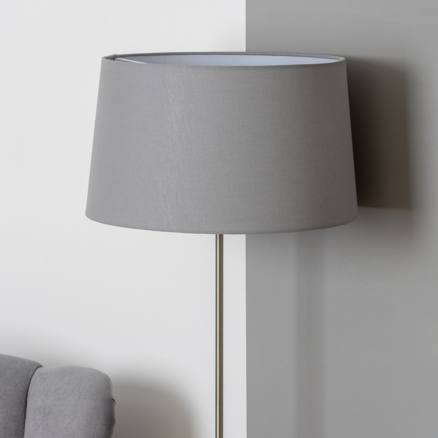 Brilagi - Candeeiro de pé LED CERIA 1xE27/40W/230V Ø 45 cm cinzento/cromado fosco