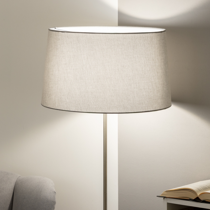 Brilagi - Candeeiro de pé LED CERIA 1xE27/40W/230V Ø 45 cm cinzento/cromado fosco
