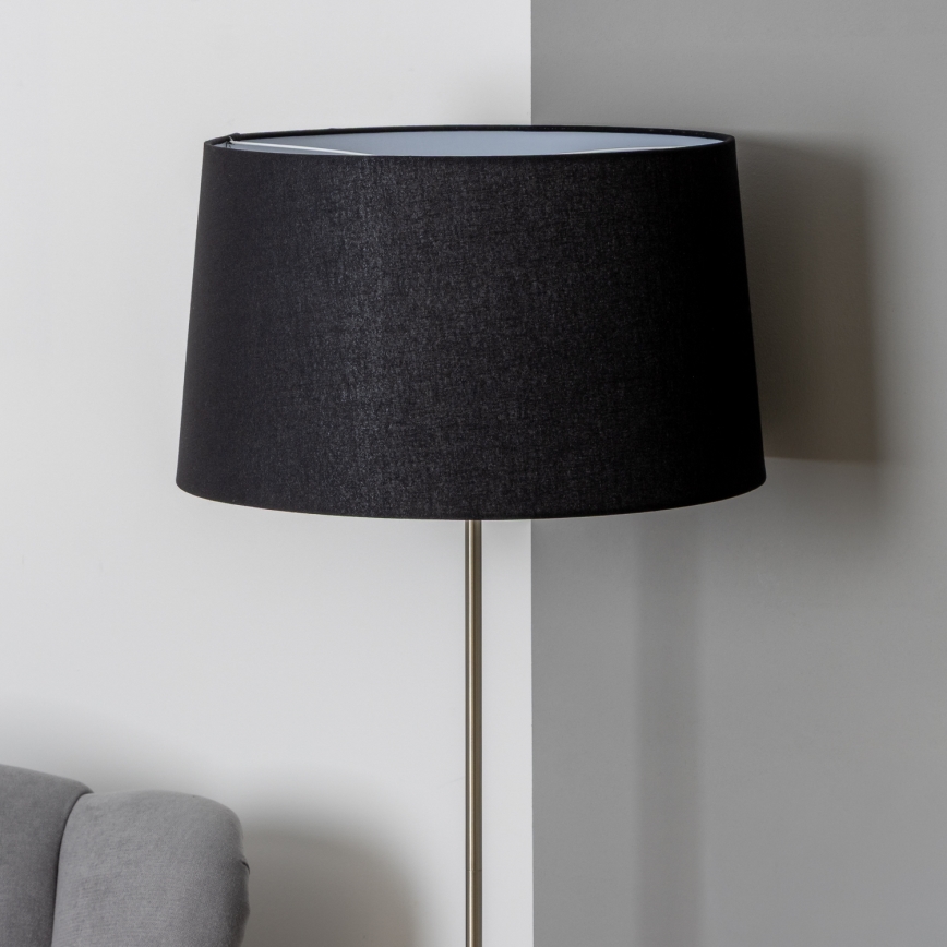 Brilagi - Candeeiro de pé LED CERIA 1xE27/40W/230V Ø 45 cm preto/cromo mate
