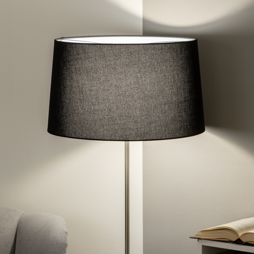 Brilagi - Candeeiro de pé LED CERIA 1xE27/40W/230V Ø 45 cm preto/cromo mate