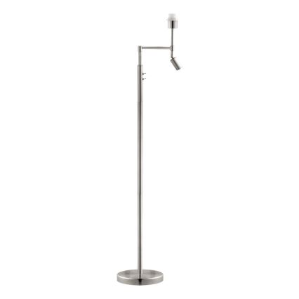 BRILAGI - Candeeiro de pé LED CERIA 1xE27/60W/230V + LED/2,1W Ø 30 cm cromado mate/preto