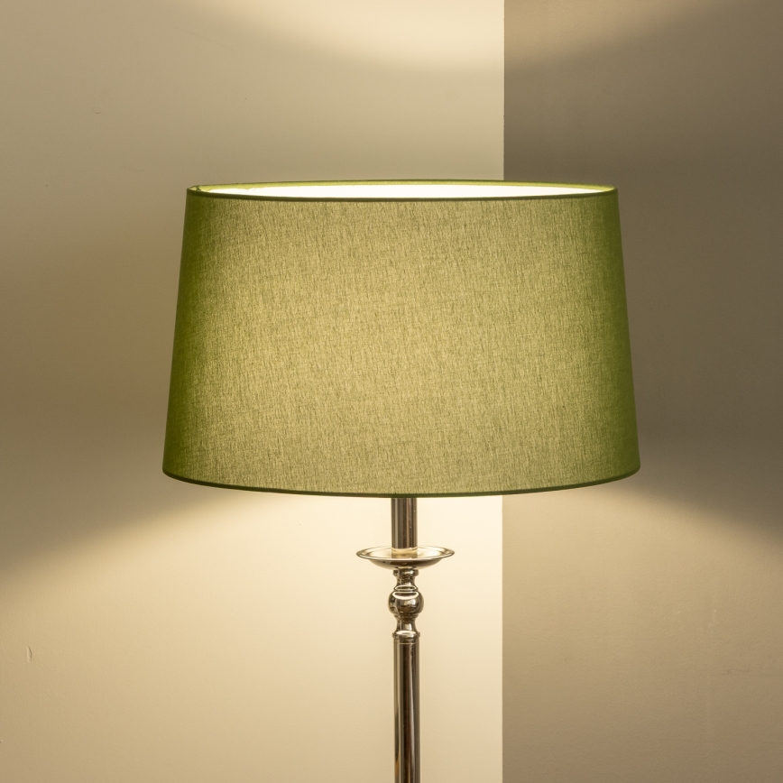 Brilagi - Candeeiro de pé LED CERIA 1xE27/60W/230V Ø 45 cm cromado brilhante/verde