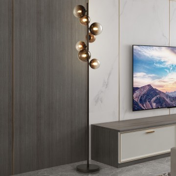 Brilagi - Candeeiro de pé LED MILLA 7xG9/3W/230V castanho/castanho fumê