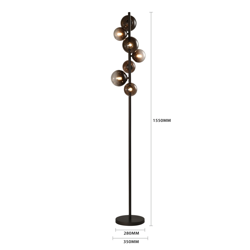 Brilagi - Candeeiro de pé LED MILLA 7xG9/3W/230V castanho/castanho fumê