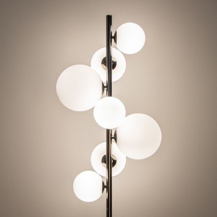 Brilagi - Candeeiro de pé LED MILLA 7xG9/3W/230V preto cromado/branco