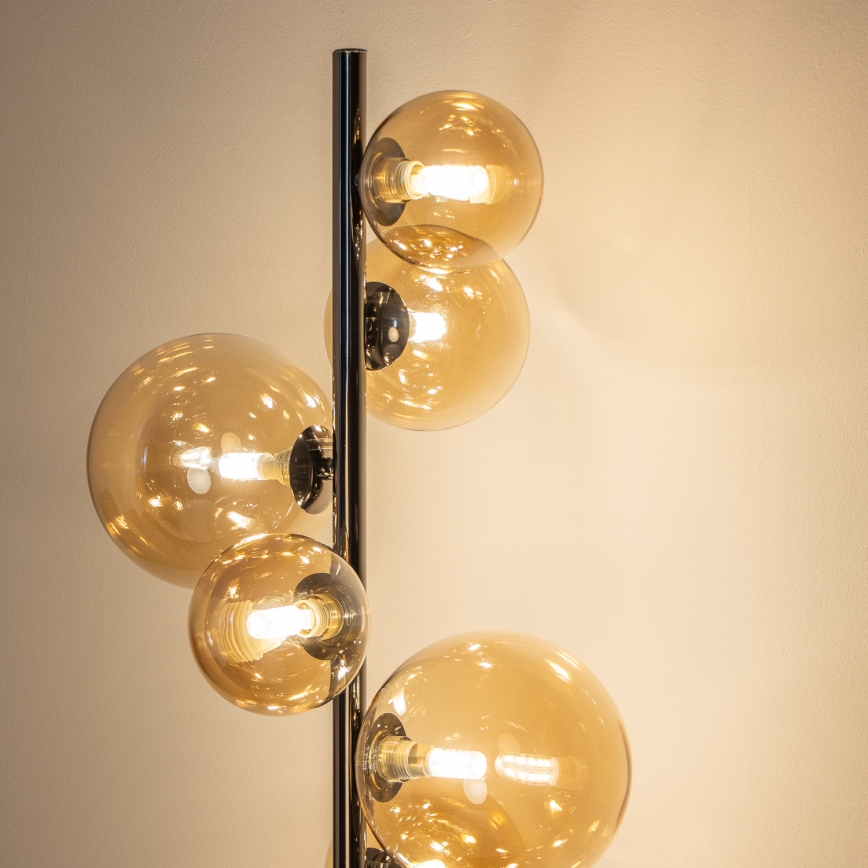 BRILAGI - Candeeiro de pé LED MILLA 7xG9/3W/230V preto cromado/dourado