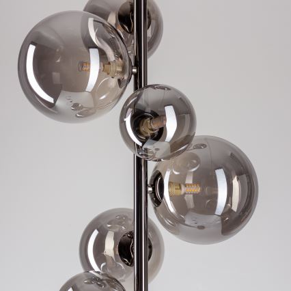 Brilagi - Candeeiro de pé LED MILLA 7xG9/3W/230V preto cromado/vidro fumê