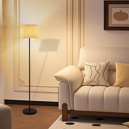 Brilagi - Candeeiro de pé NORDIC WAVE 1xE27/15W/230V linho/preto