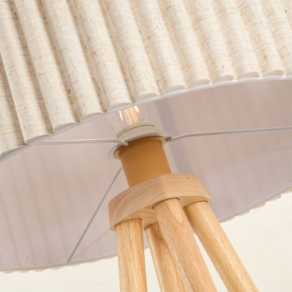 Brilagi - Candeeiro de pé NORDIC WAVE 1xE27/15W/230V madeira/linho