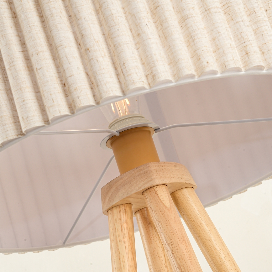 Brilagi - Candeeiro de pé NORDIC WAVE 1xE27/15W/230V madeira/linho