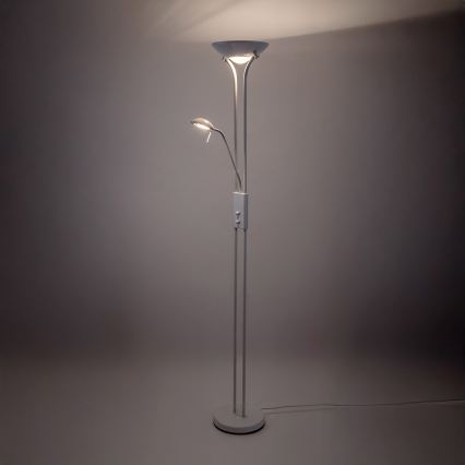 Brilagi - Candeeiro de pé regulável SCARLETT 1xR7s/230W/230V + 1xG9/40W branco