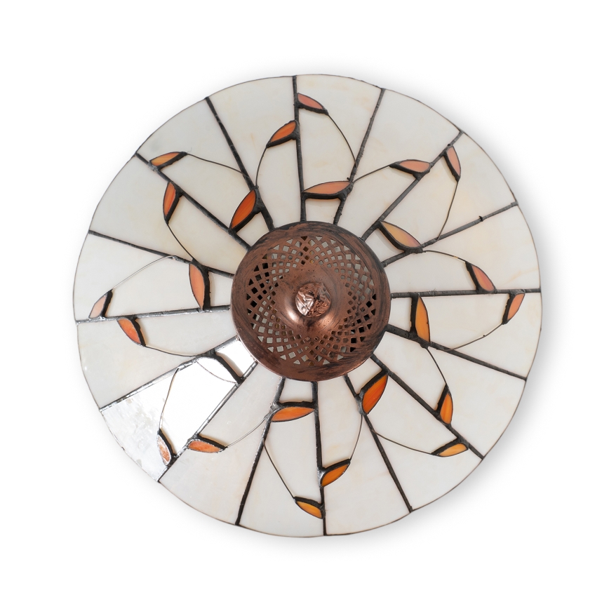 Brilagi - Candeeiro de pé Tiffany em vitral FOLIA 2xE27/60W/230V