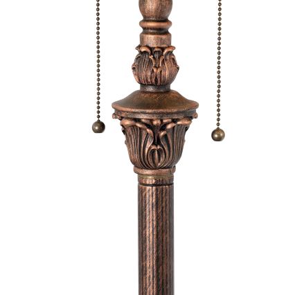 Brilagi - Candeeiro de pé Tiffany em vitral FOLIA 2xE27/60W/230V