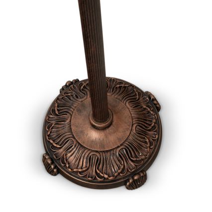 Brilagi - Candeeiro de pé Tiffany em vitral FOLIA 2xE27/60W/230V