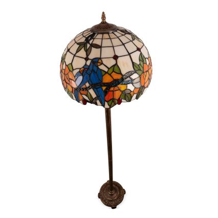 Brilagi - Candeeiro de pé Tiffany em vitral JUNGLE 2xE27/60W/230V