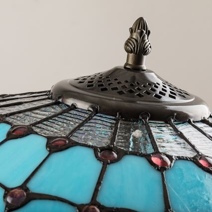 Brilagi - candeeiro de pé Tiffany em vitral LORAS 2xE27/60W/230V