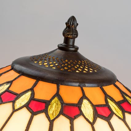 Brilagi - Candeeiro de pé Tiffany em vitral LUISA 2xE27/60W/230V