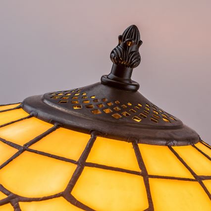 Brilagi - Candeeiro de pé Tiffany em vitral MARGARET 2xE27/60W/230V
