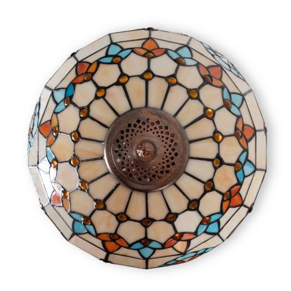 Brilagi - Candeeiro de pé Tiffany em vitral MIRABELLA 2xE27/60W/230V