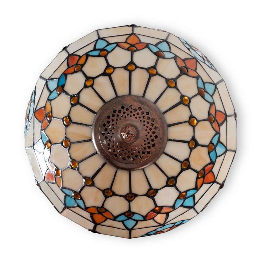 Brilagi - Candeeiro de pé Tiffany em vitral MIRABELLA 2xE27/60W/230V