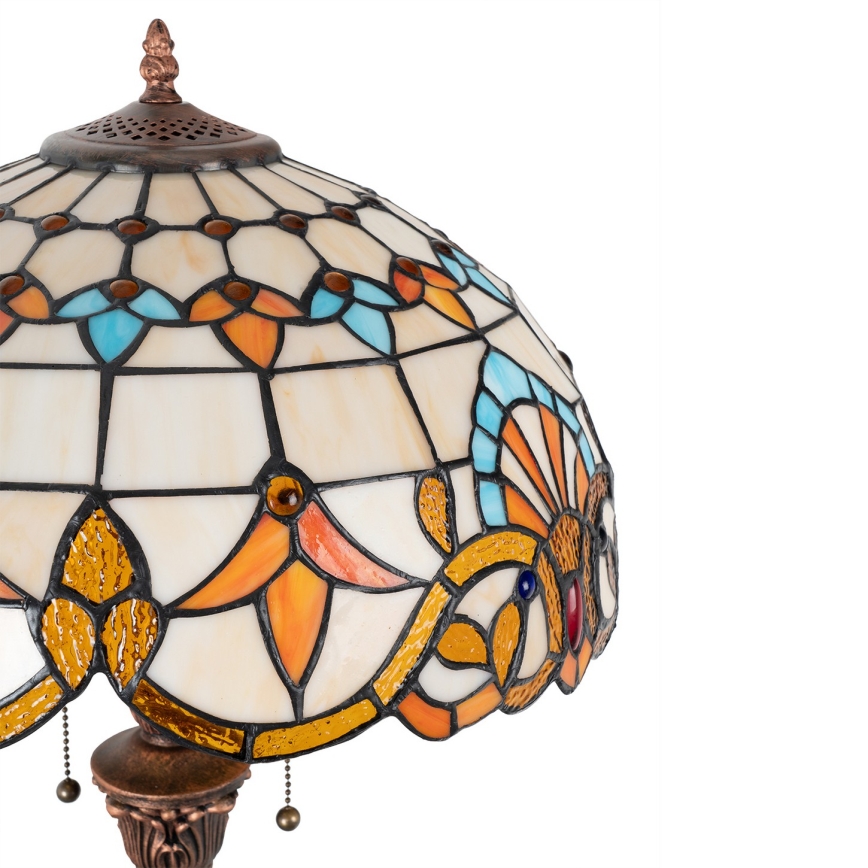 Brilagi - Candeeiro de pé Tiffany em vitral MIRABELLA 2xE27/60W/230V