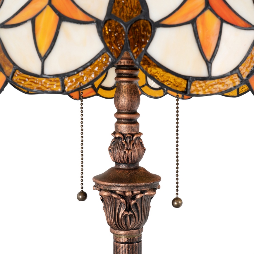Brilagi - Candeeiro de pé Tiffany em vitral MIRABELLA 2xE27/60W/230V