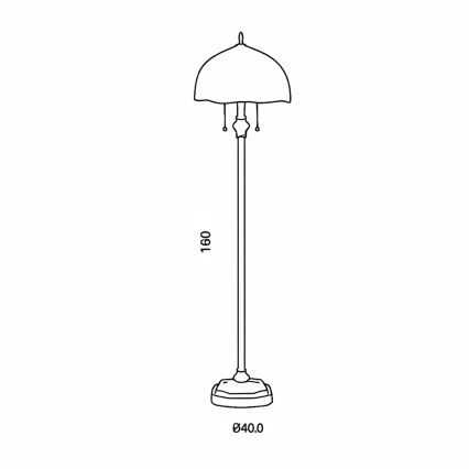 Brilagi - Candeeiro de pé Tiffany em vitral MIRABELLA 2xE27/60W/230V