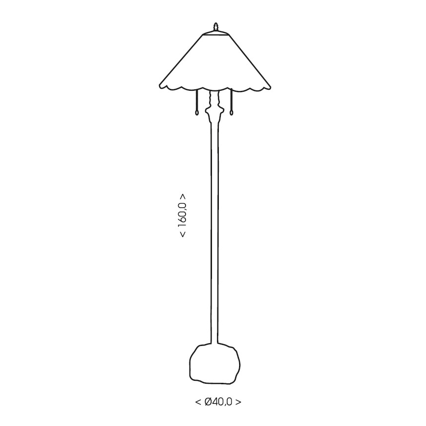 Brilagi - Candeeiro de pé Tiffany em vitral SIENNA 2xE27/60W/230V